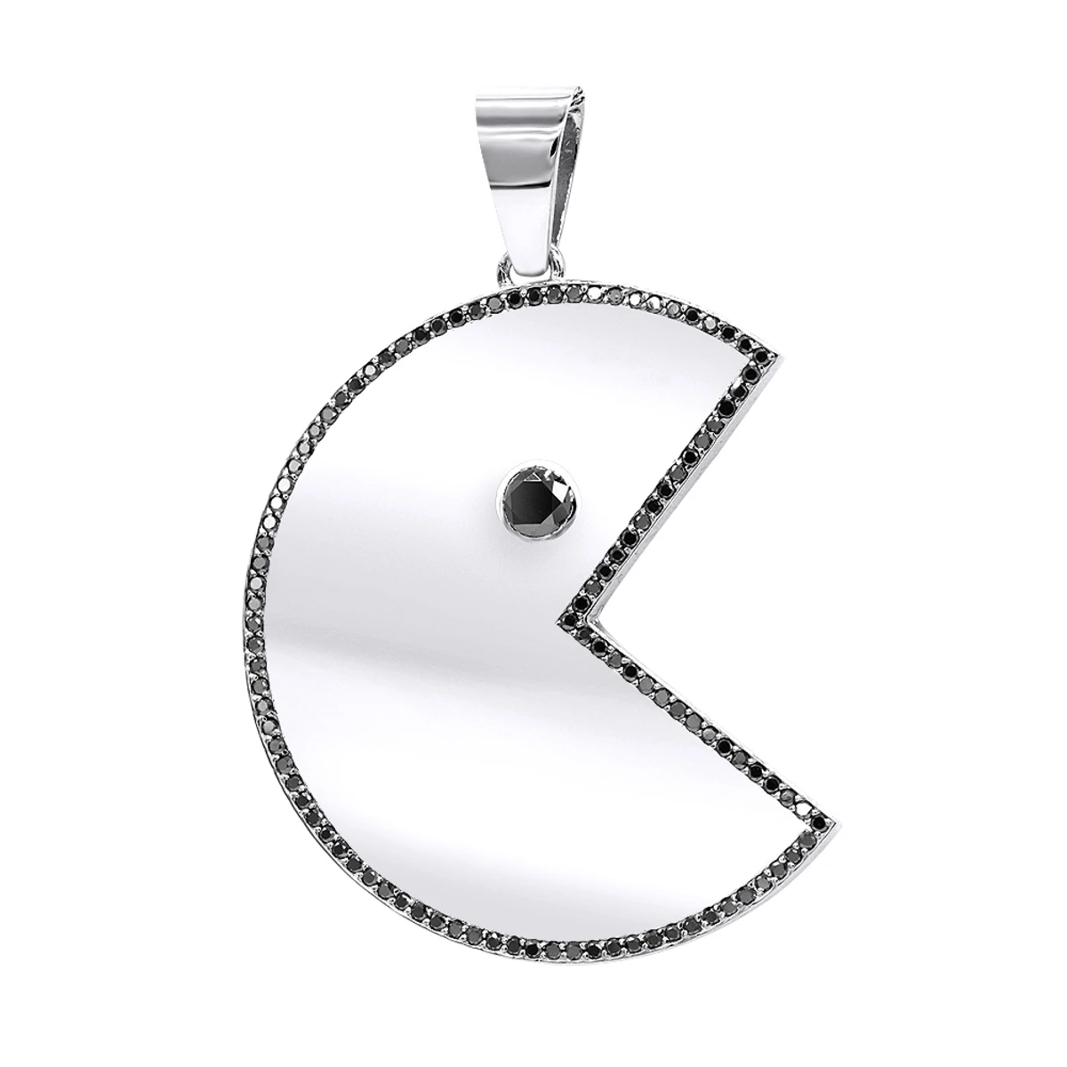 Large Diamond Pacman Pendant For Men 14K Yellow Gold 2 Carat 2 Large Diamond Pacman Pendant For Men 14K Yellow Gold 2 Carat - Image 2