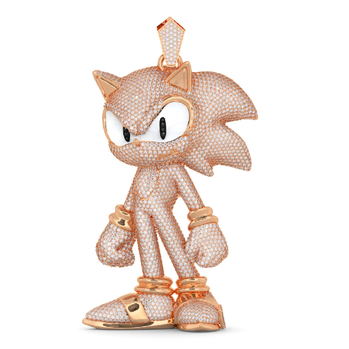 14K Yellow Gold Sonic The Hedgehog Diamond Pendant For Men 22ct 3 14K Yellow Gold Sonic The Hedgehog Diamond Pendant For Men 22ct - Image 3