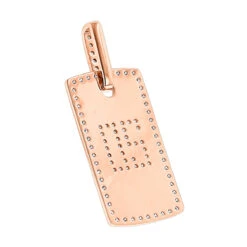 14K Rose Gold 2 Carat Diamond Dog Tag Pendant With Numbers 9 14K Rose Gold 2 Carat Diamond Dog Tag Pendant With Numbers -Urban Jewels Shop custom jewelry solid 14k gold 2 carat diamond dog tag pendant with numbers backro