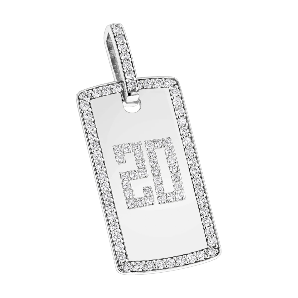 14K Rose Gold 2 Carat Diamond Dog Tag Pendant With Numbers 2 14K Rose Gold 2 Carat Diamond Dog Tag Pendant With Numbers - Image 2