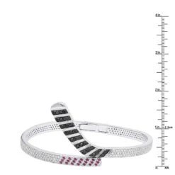 Custom Made 14K White Gold Hockey Stick Rubies White Black Diamond Bangle Bracelet 11 Custom Made 14K White Gold Hockey Stick Rubies White Black Diamond Bangle Bracelet -Urban Jewels Shop custom made 14k gold hockey stick rubies white black diamond bangle bracelet 100033 rulerwh