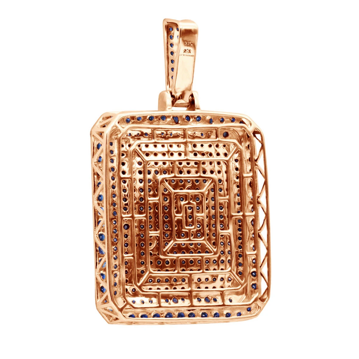 Unique Large 8 Carat Blue Diamonds 14K White Gold Dog Tag Pendant For Men 6 Unique Large 8 Carat Blue Diamonds 14K White Gold Dog Tag Pendant For Men - Image 6