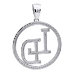 5 Carat Diamond Initials Pendant For Men & Women 10K White Gold 11 5 Carat Diamond Initials Pendant For Men & Women 10K White Gold -Urban Jewels Shop custom made diamond initial pendant for men women solid 10k gold 5 carat 100642 back white