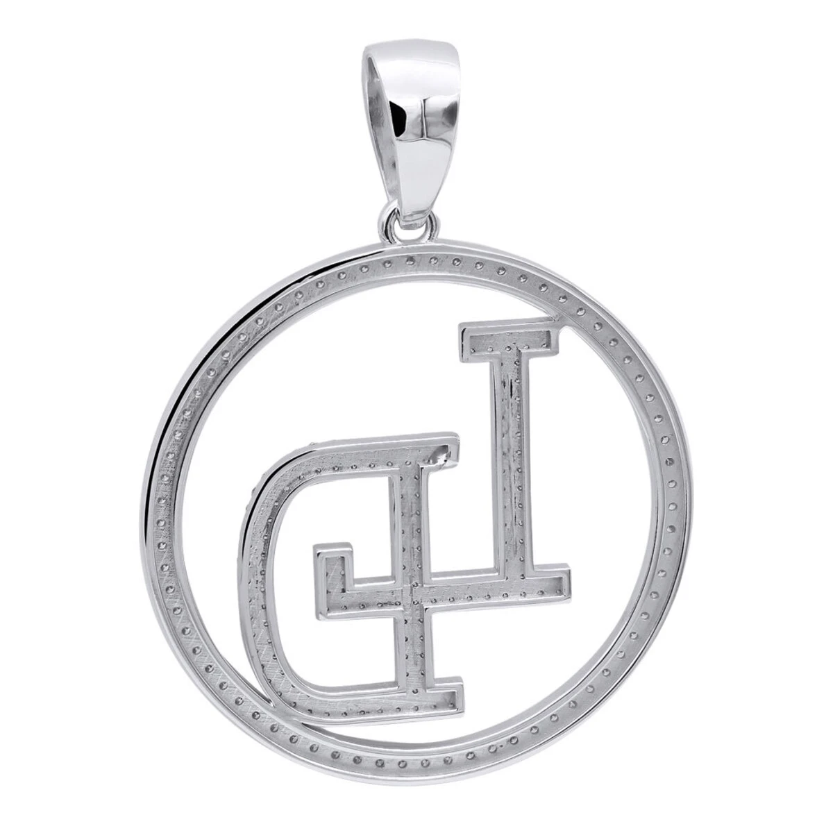 5 Carat Diamond Initials Pendant For Men & Women 10K White Gold 4 5 Carat Diamond Initials Pendant For Men & Women 10K White Gold - Image 4