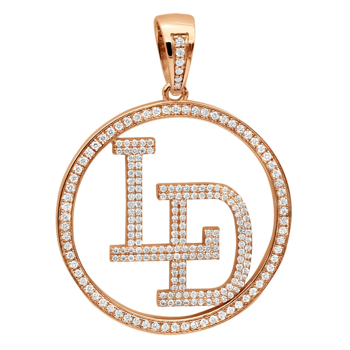 5 Carat Diamond Initials Pendant For Men & Women 10K White Gold 3 5 Carat Diamond Initials Pendant For Men & Women 10K White Gold - Image 3