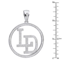 5 Carat Diamond Initials Pendant For Men & Women 10K White Gold 15 5 Carat Diamond Initials Pendant For Men & Women 10K White Gold -Urban Jewels Shop custom made diamond initial pendant for men women solid 10k gold 5 carat 100642 ruler white