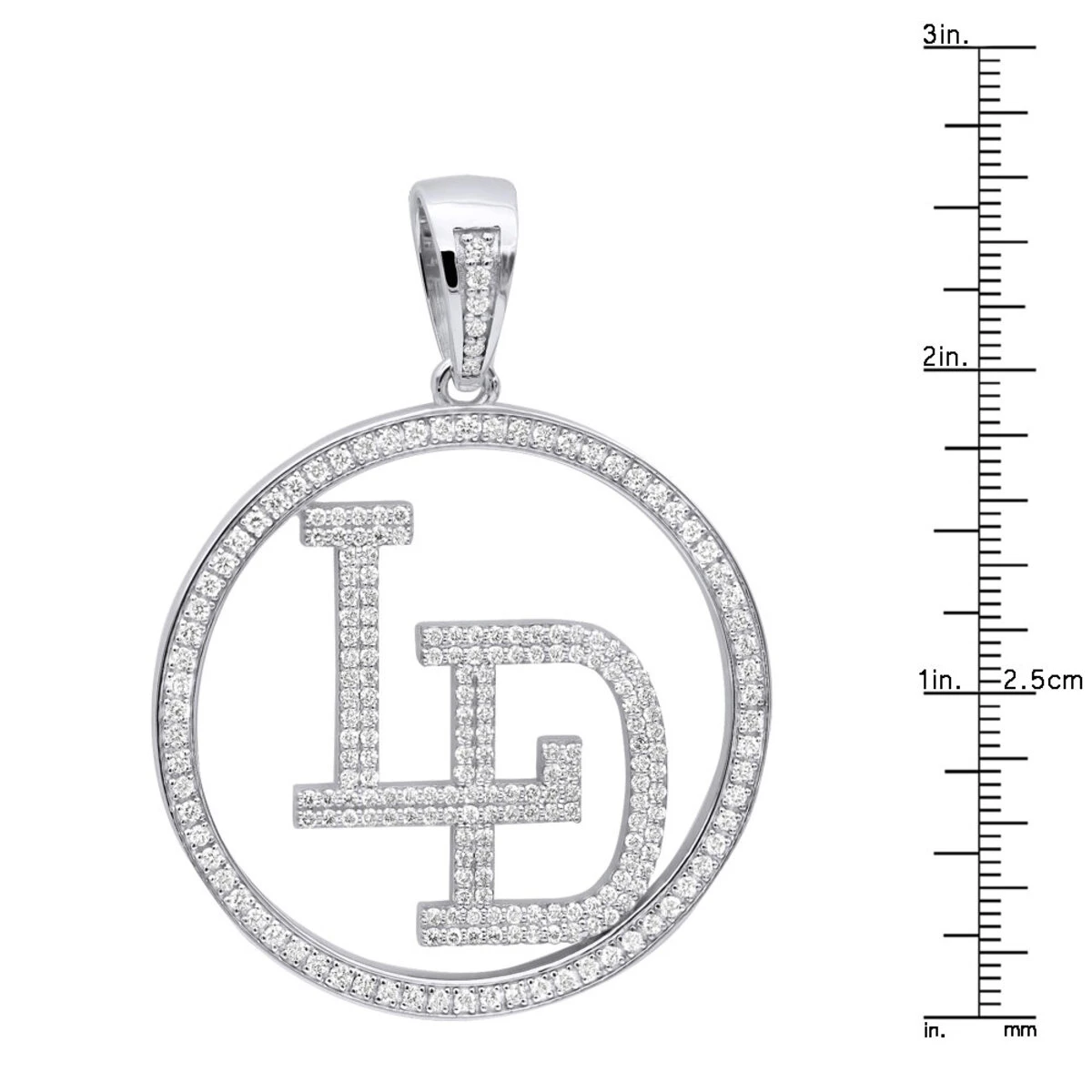 5 Carat Diamond Initials Pendant For Men & Women 10K White Gold 8 5 Carat Diamond Initials Pendant For Men & Women 10K White Gold - Image 8