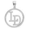 5 Carat Diamond Initials Pendant For Men & Women 10K White Gold