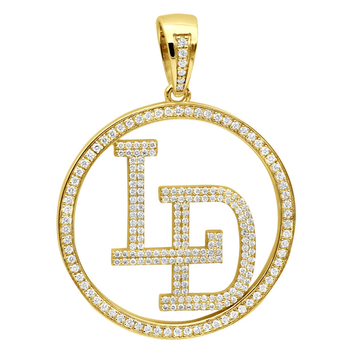 5 Carat Diamond Initials Pendant For Men & Women 10K White Gold 2 5 Carat Diamond Initials Pendant For Men & Women 10K White Gold - Image 2