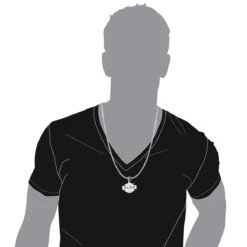 Name Black Diamond Pendant For Men 14K White Gold 0.55ct -Urban Jewels Shop custom made name black diamond pendant for men 14k gold 055ct bodwh