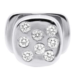 Custom 14K White Gold Shirt Studs With Real Diamonds