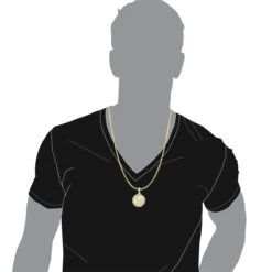 Customizable 14K Yellow Gold Men's Diamond Medallion Initial Pendant 2 Carat -Urban Jewels Shop customizable solid 10k gold mens diamond medallion initial pendant 2 carat 100482 bodye