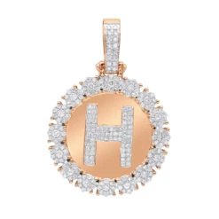 Customizable 14K Yellow Gold Men's Diamond Medallion Initial Pendant 2 Carat -Urban Jewels Shop customizable solid 10k gold mens diamond medallion initial pendant 2 carat 100482 ro