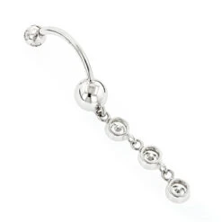 Dangling Belly Button Ring 14K White Gold Diamonds 1.65ct -Urban Jewels Shop dangling belly button ring gold and diamonds 165ct p 5862 backwh