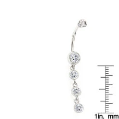 Dangling Belly Button Ring 14K White Gold Diamonds 1.65ct -Urban Jewels Shop dangling belly button ring gold and diamonds 165ct p 5862 rulerwh