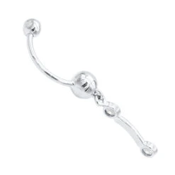 14K White Gold Diamond Belly Button Dangling Ring 0.72 -Urban Jewels Shop dangling belly rings 14k diamond belly button ring 072 p 6272 backwh