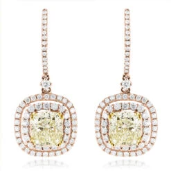 Dangling Designer Diamond Drop Earrings 6.5ct 18K White Gold Yellow Diamonds -Urban Jewels Shop dangling designer diamond drop earrings 422ct 18k gold yellow diamonds ro