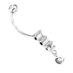 14K White Gold Dangling Diamond Belly Button Ring 0.6ct -Urban Jewels Shop dangling diamond belly button ring 041ct 14k gold body jewelry p 49532 backwh