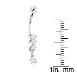 14K White Gold Dangling Diamond Belly Button Ring 0.6ct -Urban Jewels Shop dangling diamond belly button ring 041ct 14k gold body jewelry p 49532 rulerwh