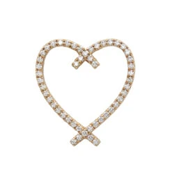 Designer 14 Karat 14K Rose Gold Diamond Heart Pendant 0.63ct