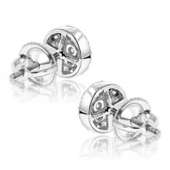 Designer 14K White Gold Cluster Diamond Stud Earrings 0.43ct -Urban Jewels Shop designer 14k cluster diamond stud earrings 056ct p 6746 backwh
