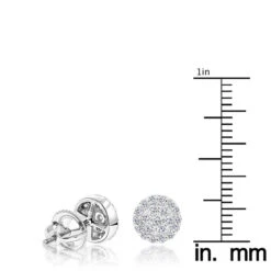 Designer 14K White Gold Cluster Diamond Stud Earrings 0.43ct -Urban Jewels Shop designer 14k cluster diamond stud earrings 056ct p 6746 rulerwh