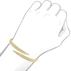 Arrow Design 2 Carat Pave Round Bangle Bracelet For Women 14K Yellow Gold -Urban Jewels Shop designer 14k gold pave diamond bangle bracelet for women arrow design 2ct 803218 bodye