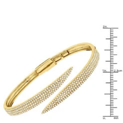 Arrow Design 2 Carat Pave Round Bangle Bracelet For Women 14K Yellow Gold -Urban Jewels Shop designer 14k gold pave diamond bangle bracelet for women arrow design 2ct 803218 rulerye