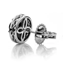 Designer 14K White Gold White Black Diamond Earrings 2.04ct 9 Designer 14K White Gold White Black Diamond Earrings 2.04ct -Urban Jewels Shop designer 14k white black diamond earrings 204ct p 6721 backwh