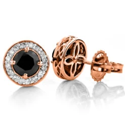 Designer 14K White Gold White Black Diamond Earrings 2.04ct 8 Designer 14K White Gold White Black Diamond Earrings 2.04ct -Urban Jewels Shop designer 14k white black diamond earrings 204ct p 6721 ro