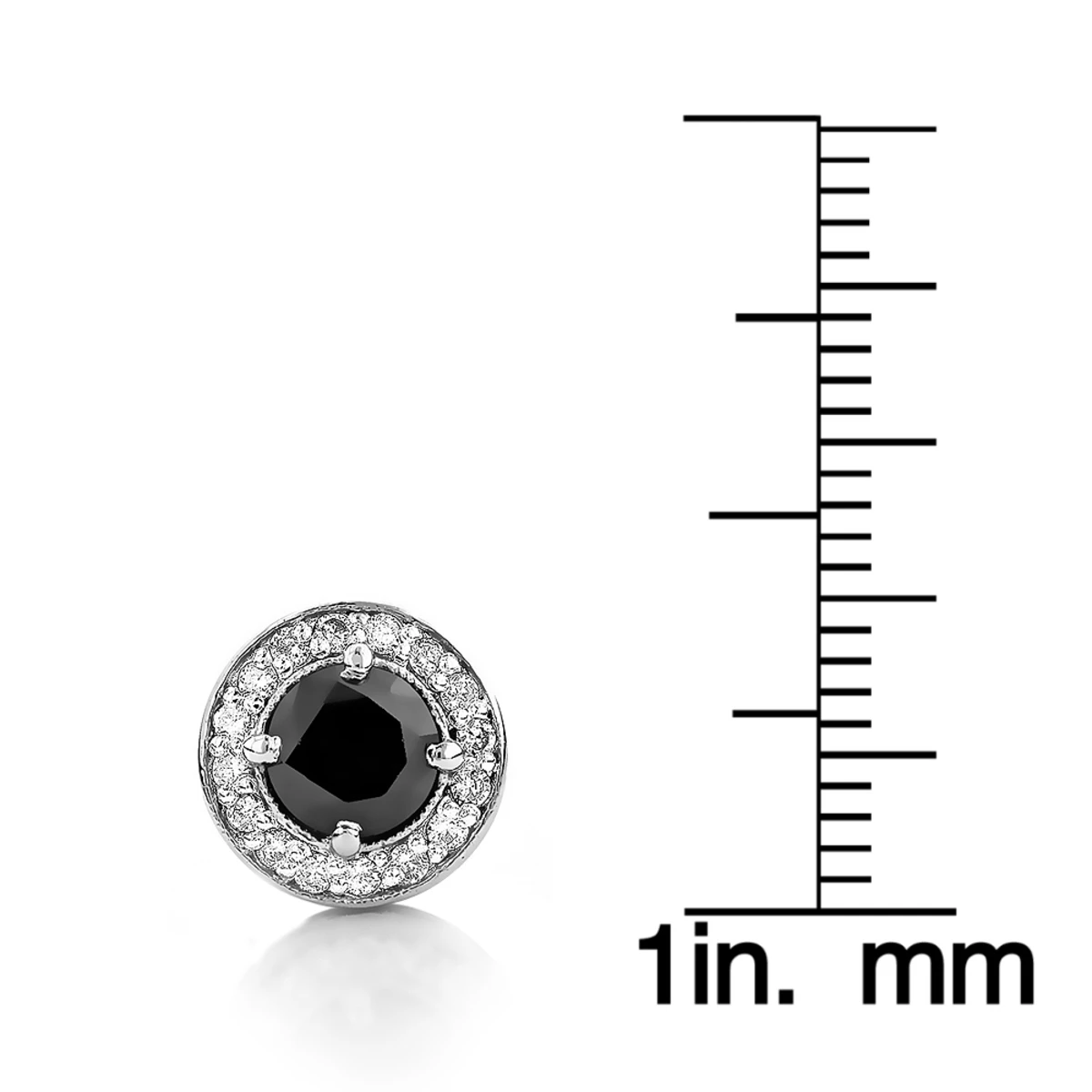 Designer 14K White Gold White Black Diamond Earrings 2.04ct 6 Designer 14K White Gold White Black Diamond Earrings 2.04ct - Image 6