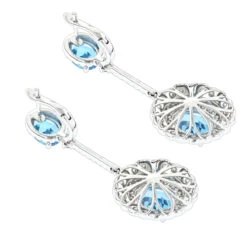Designer Blue Topaz Diamond Earrings For Women By Luxurman 3.5ct 14K White Gold 9 Designer Blue Topaz Diamond Earrings For Women By Luxurman 3.5ct 14K White Gold -Urban Jewels Shop designer blue topaz diamond earrings for women by luxurman 35ct 14k gold backwh