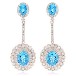 Designer Blue Topaz Diamond Earrings For Women By Luxurman 3.5ct 14K White Gold 8 Designer Blue Topaz Diamond Earrings For Women By Luxurman 3.5ct 14K White Gold -Urban Jewels Shop designer blue topaz diamond earrings for women by luxurman 35ct 14k gold ro