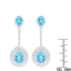 Designer Blue Topaz Diamond Earrings For Women By Luxurman 3.5ct 14K White Gold 11 Designer Blue Topaz Diamond Earrings For Women By Luxurman 3.5ct 14K White Gold -Urban Jewels Shop designer blue topaz diamond earrings for women by luxurman 35ct 14k gold rulerwh