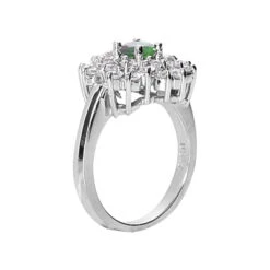 Designer Diamond And Emerald Ring 14K White Gold 0.72ctd 0.50cte -Urban Jewels Shop designer diamond and emerald ring 14k 072ctd 050cte p 29537 back white