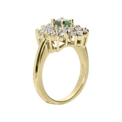 Designer Diamond And Emerald Ring 14K White Gold 0.72ctd 0.50cte -Urban Jewels Shop designer diamond and emerald ring 14k 072ctd 050cte p 29537 back yellow
