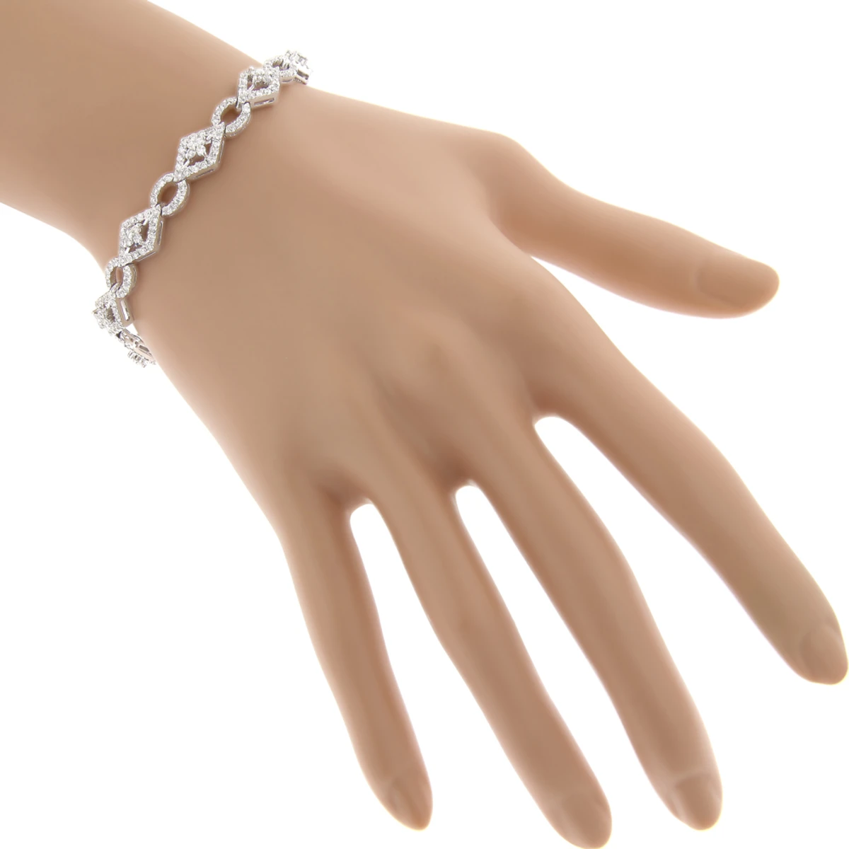 Designer Diamond Bracelet For Women 14K White Gold 4.94ct 5 Designer Diamond Bracelet For Women 14K White Gold 4.94ct - Image 5