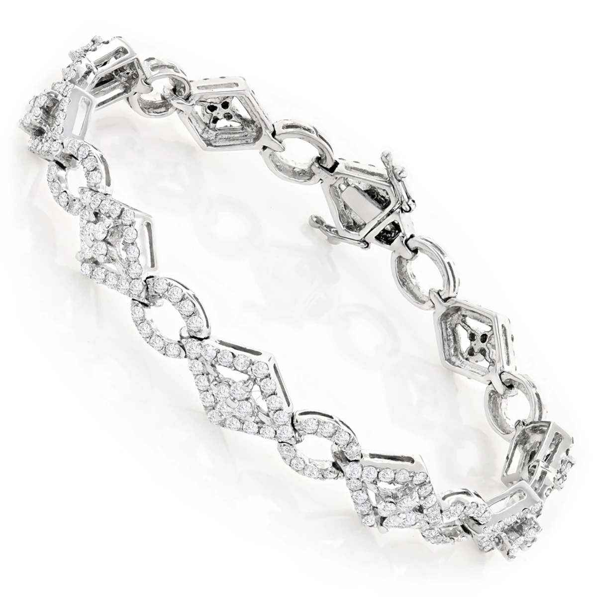 Designer Diamond Bracelet For Women 14K White Gold 4.94ct 1 Designer Diamond Bracelet For Women 14K White Gold 4.94ct