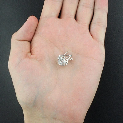 Designer Diamond Cluster Earring 14K White Gold 0.59ct 2 Designer Diamond Cluster Earring 14K White Gold 0.59ct - Image 2