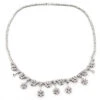 Designer Diamond Flower Necklace 3.25ct 14K White Gold