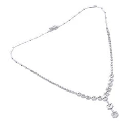 18K White Gold Designer Diamond Flower Necklace For Women 7.10ct -Urban Jewels Shop designer diamond flower necklace 710ct cluster jewelry 2 1673399612