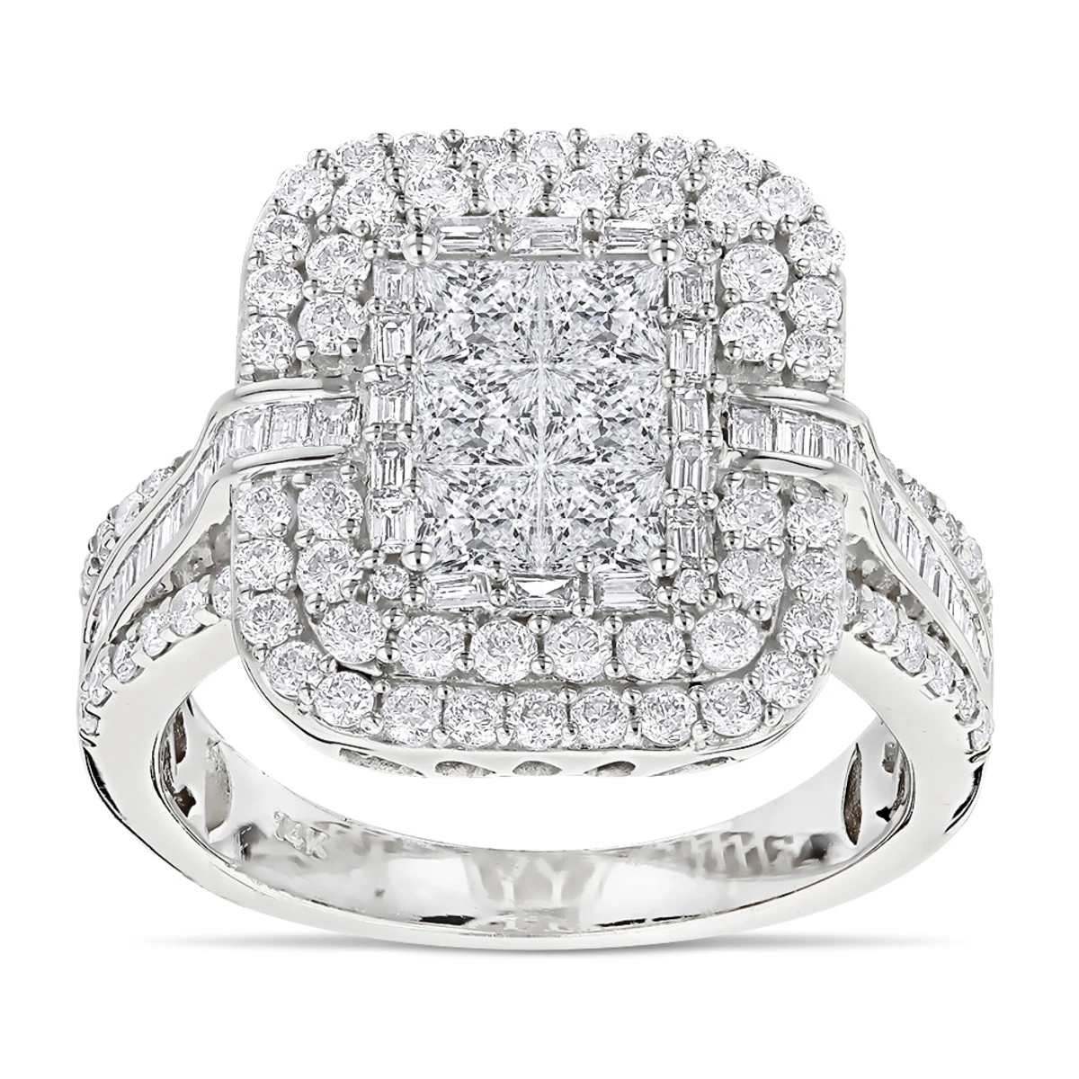 Designer 2.40ct Diamond 14K White Gold Diamond Ring 1 Designer 2.40ct Diamond 14K White Gold Diamond Ring