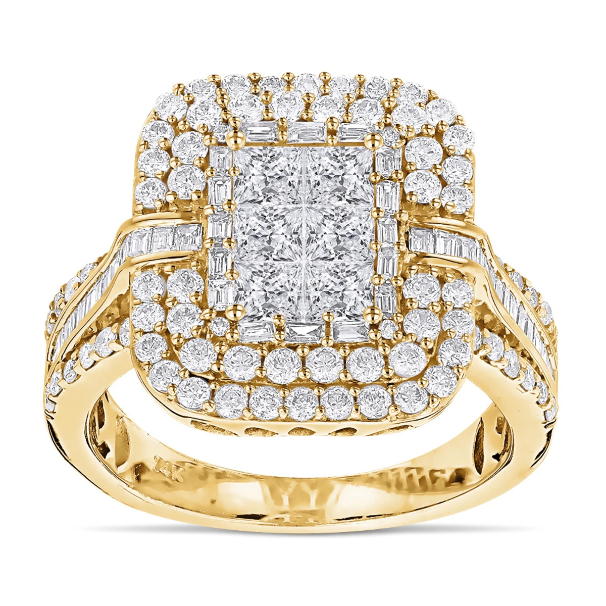 Designer 2.40ct Diamond 14K White Gold Diamond Ring 2 Designer 2.40ct Diamond 14K White Gold Diamond Ring - Image 2