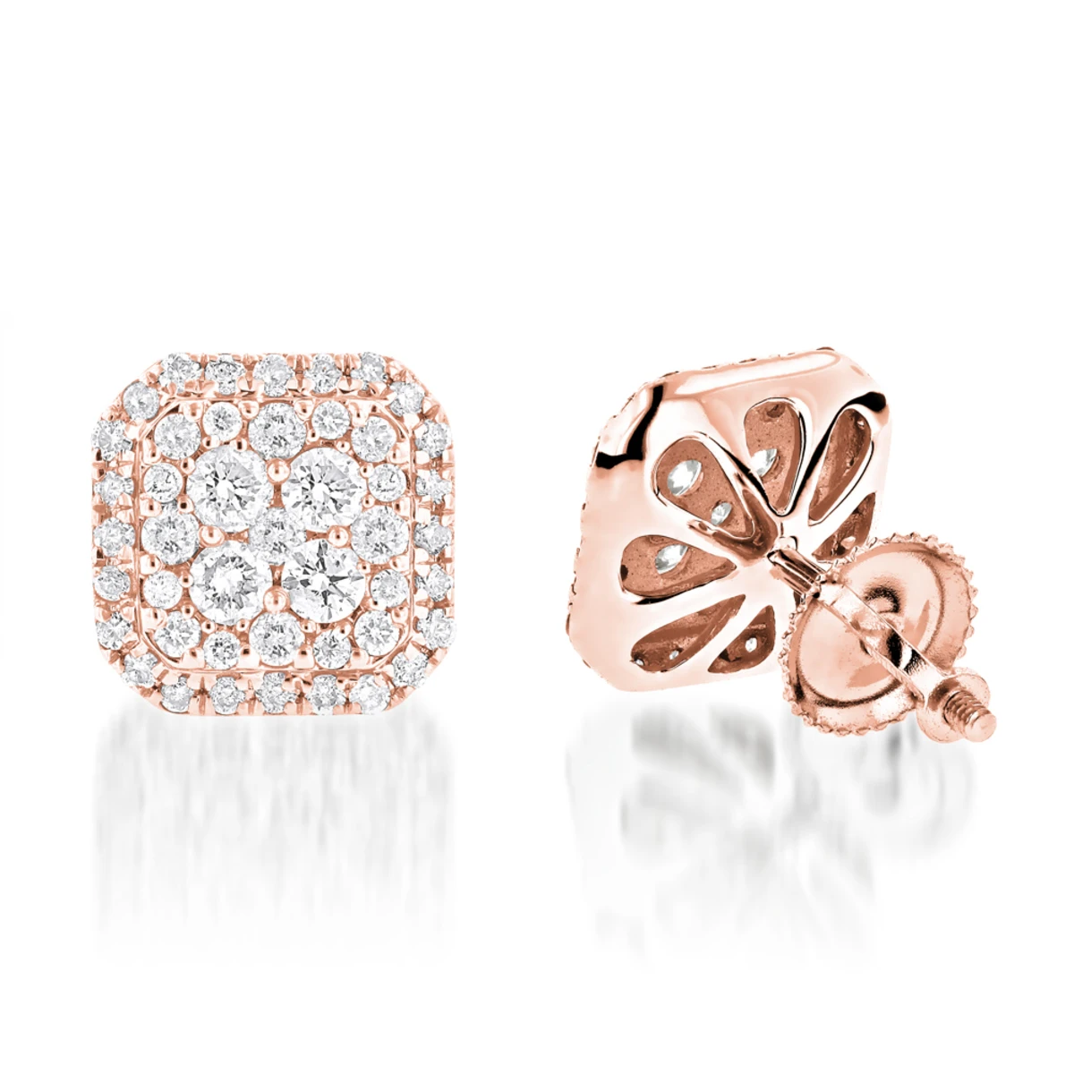 Designer Diamond Stud Earrings 1.21ct 14K White Gold 3 Designer Diamond Stud Earrings 1.21ct 14K White Gold - Image 3