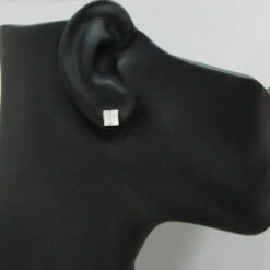 Square Diamond Stud Earrings For Men And Women 14K White Gold 1.2ct Pave Diamonds -Urban Jewels Shop designer diamond stud earrings 14k 128ct p 44646bod