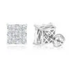 Designer Diamond Stud Earrings For Less 1.75ct 14K White Gold
