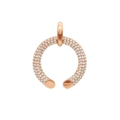 Designer Horseshoe Diamond Pendant Necklace For Women 14K Yellow Gold Good Luck Symbol 0.8ct -Urban Jewels Shop designer horseshoe diamond pendant for women 14k gold good luck symbol 08ct 803213 ro