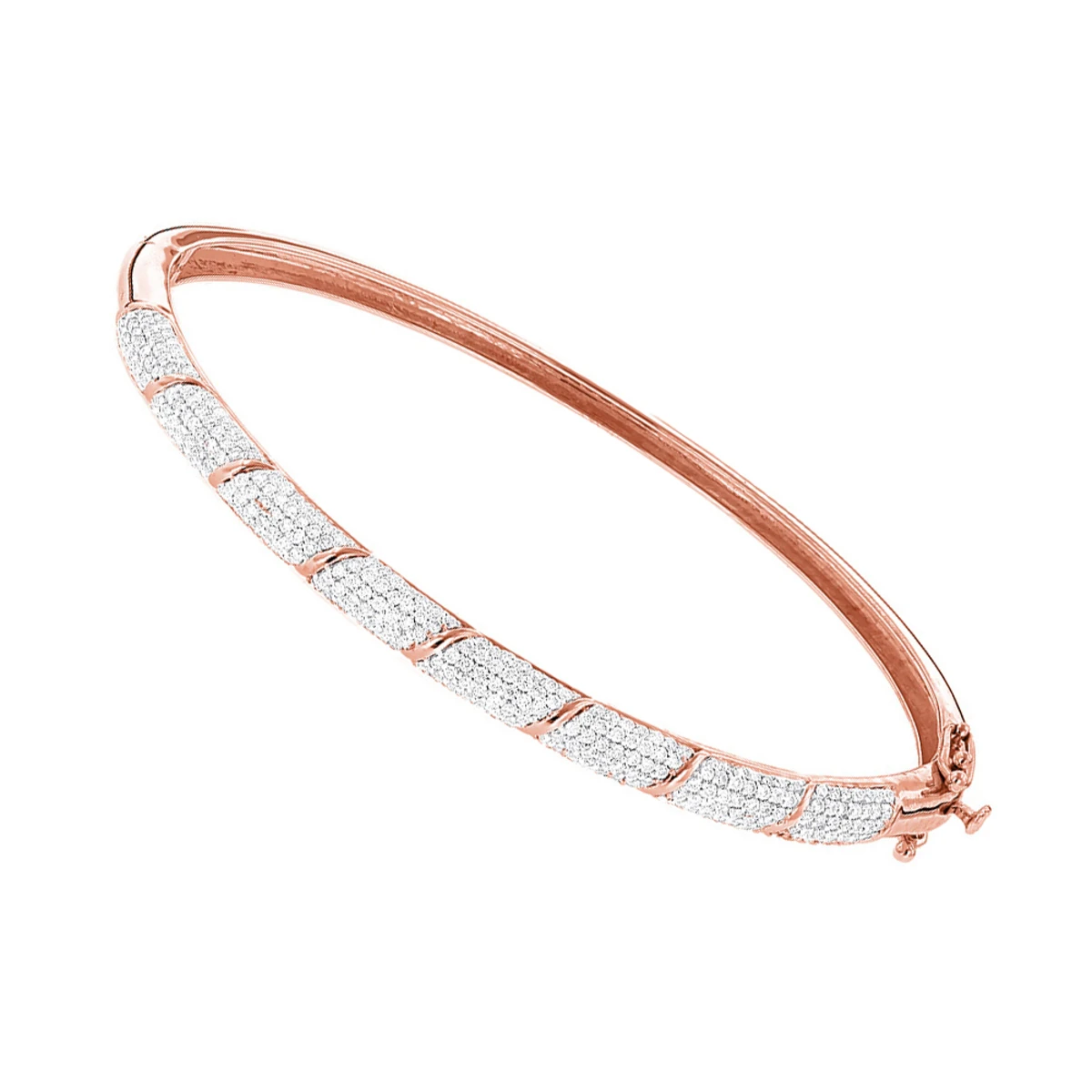 Designer Luxurman 14K White Gold Pave Diamond Bangle Bracelet For Women 1.25ct 3 Designer Luxurman 14K White Gold Pave Diamond Bangle Bracelet For Women 1.25ct - Image 3