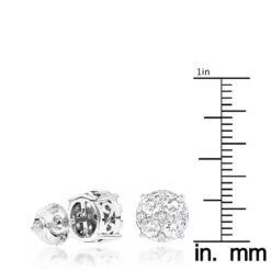 Large Designer Diamond Stud Earrings 1.75ct 14K White Gold -Urban Jewels Shop designer studs large diamond earrings 175ct 14k gold rulerwh