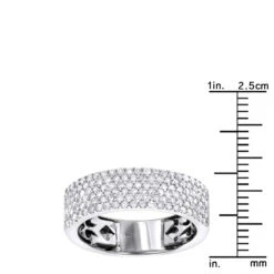 Ladies Diamond Bands 14K White Gold Micro Pave Diamond Wedding Ring 1 Carat -Urban Jewels Shop diamond bands 14k gold micro pave diamond band 121ct p 6447 rulerwh